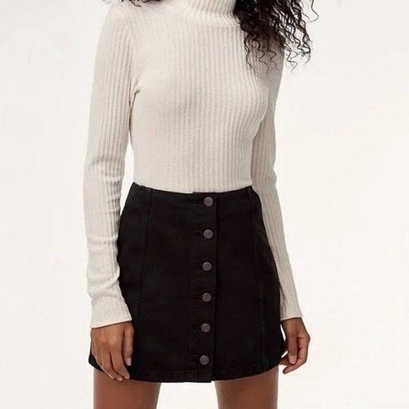 Wilfred Free - Ahrens Button Denim Mini Skirt - Size 8 - Picture 1 of 10